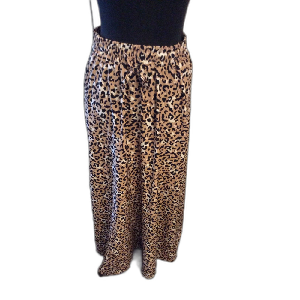 NWOT Leopard Maxi Skirt Size XL Elastic Waist Animal Print